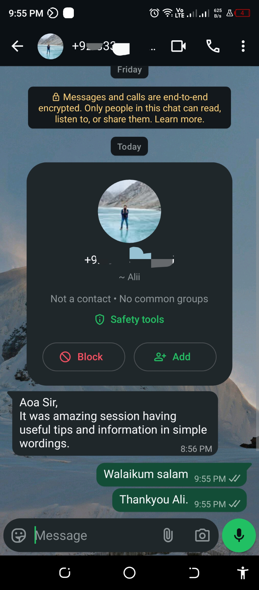 WhatsApp feedback from Ali: Amazing session, useful tips